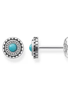 Ladies Thomas Sabo Sterling Silver Glam & Soul Ethno Turquoise Stud Earrings H1960-878-17