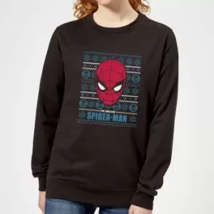 Marvel Spider-Man Womens Christmas Jumper - Black - L - Black