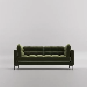 Swoon Landau Velvet 2 Seater Sofa - 2 Seater - Fern