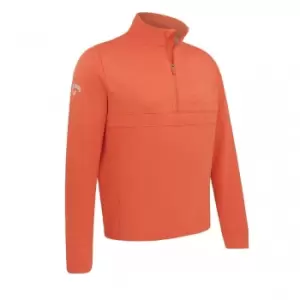 Callaway WAFFLE 1/4 ZIP PULLOVER - TIGERLILY HEATHER - L