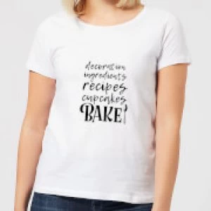 Baking Words Womens T-Shirt - White - 3XL