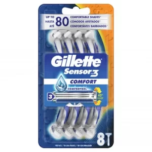 Gillette Sensor 3 Sensitive Disposable Mens Razor 8 pack