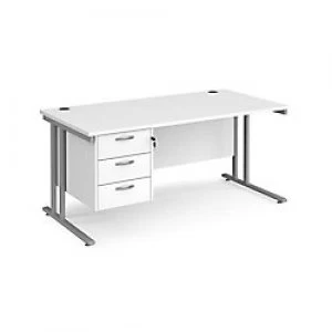 Maestro 25 Cantilever Desk with 3 Drawer Pedestal 800mm Oak
