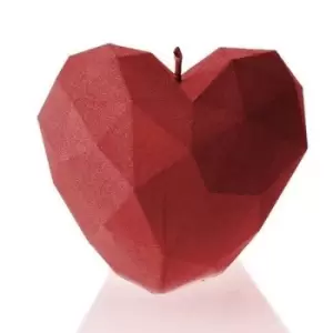Heart Low Poly Candle &ndash; Red
