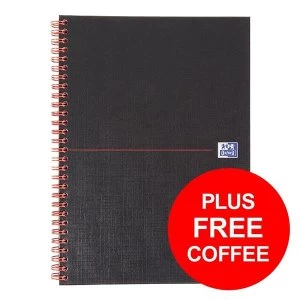 Black n Red B5 Hardback Casebound Notebook 90gm2 144 Pages Ruled Black Pack of 5 OFFER Free Coffee Jan Feb 2019