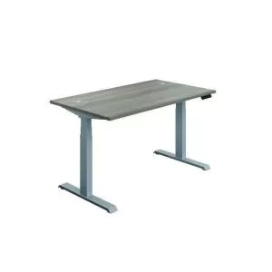 First SitStand Desk 1200x800x630-1290mm Grey OakSilver KF820581