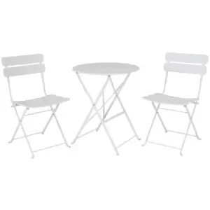 The Outdoor Living Company Annecy 2 Seater Folding White Bistro Set / Table H70 x Dia.60cm