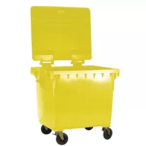 Slingsby 4 Wheelie Bin With Optional Lockable Lid - 770L - Yellow