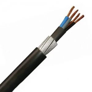 Zexum 10mm 4 Core 73A Brown Black Grey Blue 6944X Steel Wire Armoured SWA Outdoor Mains Power Cable - 10 Meter