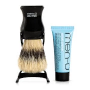 men-u Barbiere Shave Brush and Stand - Black