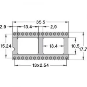 IC socket Contact spacing 15.24mm Number of pins 28 Preci Dip