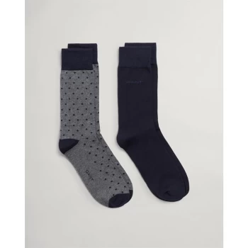 Gant Dot Socks 2Pk 00 - Charcoal 90