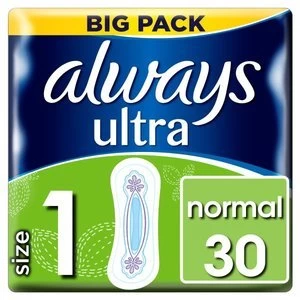 Always Ultra Normal Duo Pack Sanitary Pad Multipack 30PK