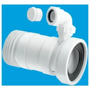 Straight Flexible 170-410mm WC Connector with Vent Boss - 110mm Outlet - Mcalpine