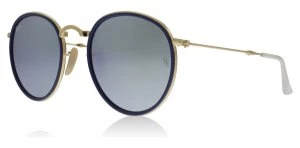 Ray-Ban 3517 Folding Round Sunglasses Gold / Blue 001/30 51mm