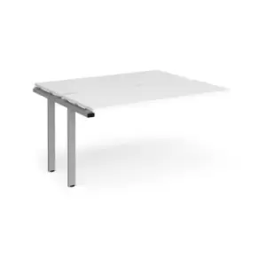 Bench Desk Add On 2 Person Rectangular Desks 1400mm White Tops With Silver Frames 1200mm Depth Adapt