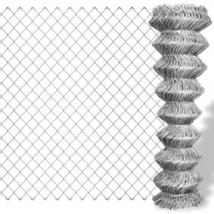 Chain Link Fence Galvanised Steel 25x1.5 m Silver vidaXL - Silver