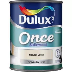 Dulux Once Natural Calico Satinwood Paint 750ml