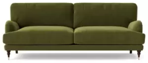 Swoon Charlbury Velvet 3 Seater Sofa - Fern Green