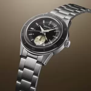 PRE-ORDER Seiko Presage Style 60s Automatic Black Dial Power Reserve Small Seconds Steel Bracelet Mens Watch SSA449J1 (Available June)