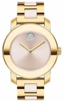 Movado Bold Gold Plated Stainless Steel Beige Dial Watch