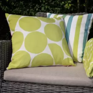 Fusion - Ingo Geometric Print Outdoor Filled Cushion, Pink/Green, 43 x 43 Cm