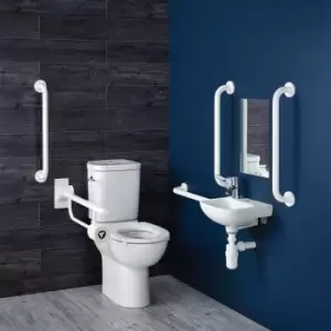 Contour 21 Doc m Pack with Close Coupled Toilet and White Rails - Right Handed - Armitage Shanks
