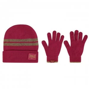 Everlast Glove and Hat Set Junior - Sangria/Gold