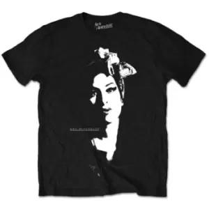 Amy Winehouse - Scarf Portrait Unisex Large T-Shirt - Black
