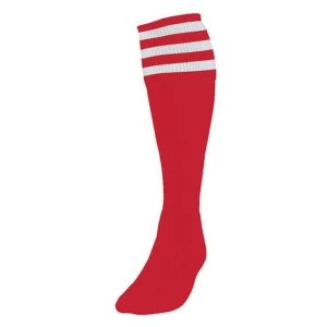 Precision 3 Stripe Football Socks Red/White - UK Size 3-6