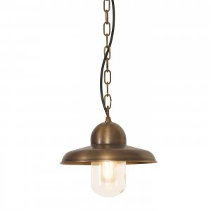 1 Light Outdoor Ceiling Chain Lantern Brass IP44, E27