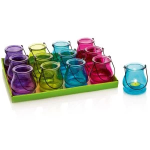 Premier Decorations Ltd Coloured Glass Tea light Holder - Assorted