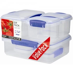 Sistema Klip It 6 Pack Food Storage Boxes Value Pack