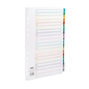 Concord A4 Index 1 20 Multipunched Mylar Reinforced Multicolour Tabs 150gsm Extra Wide White