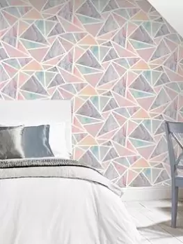Arthouse Pastel Geometric Multi Wallpaper 296002 - wilko
