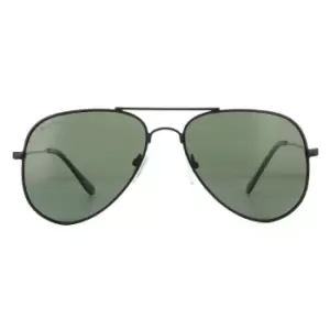 Aviator Matte Balck G15 Green Polarized Sunglasses