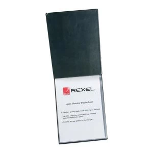 Rexel Slimview A4 Leather Look Display Book with 24 Pockets Black