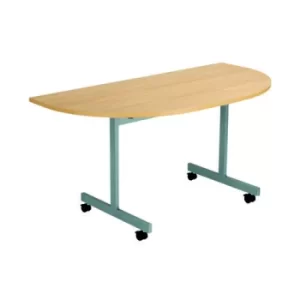 D-End Tilt Table 1400 x 700mm Nova Oak/Silver KF822455