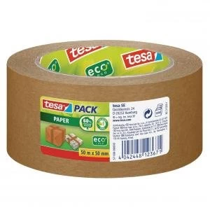 Tesa Recycled Paper Packaging Tape 50mm x 50M Brown 57180 Pack 6
