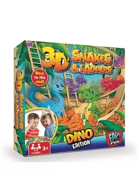 3D Snakes and Ladders Game - Dino Edition
