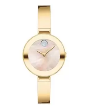 Movado Bold Yellow Gold Mother of Pearl Womens Watch 3600627 3600627