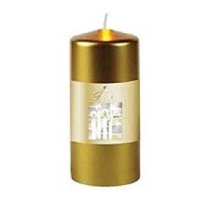 Prices Large Metallic Pillar Candle - Gold