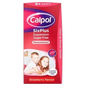 Calpol 6+ Years Suspension Strawberry Sugar Free 80ml