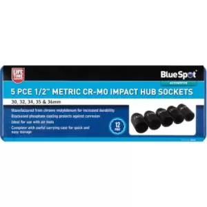 5 Piece 1/2" Impact Hub Nut Sockets 30-36MM