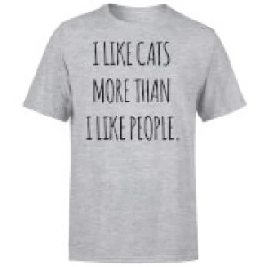 I Like Cats More Than People T-Shirt - Grey - 5XL