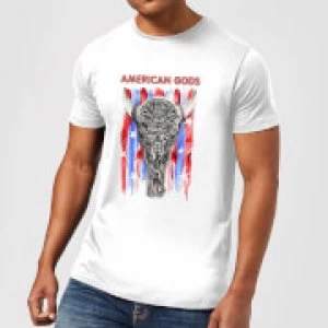 American Gods Skull Flag Mens T-Shirt - White - 5XL