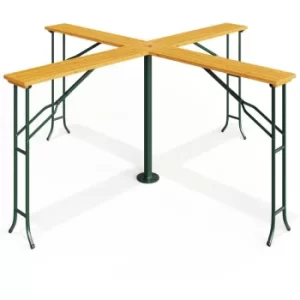 Folding Wooden Garden Table with Parasol 2.45m hole Outdoor Party Furniture