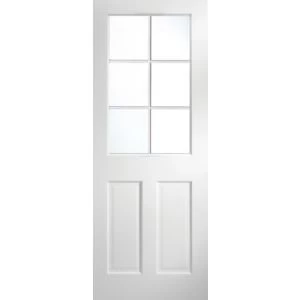 6 Panel Primed White Smooth Internal Door H1981mm W762mm