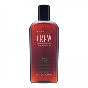 American Crew 3 in 1 Tea Tree Shampoo, Conditioner And Body Wash 450ml