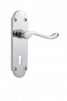 Wickes Vancouver Victorian Shaped Locking Door Handle - Chrome 1 Pair